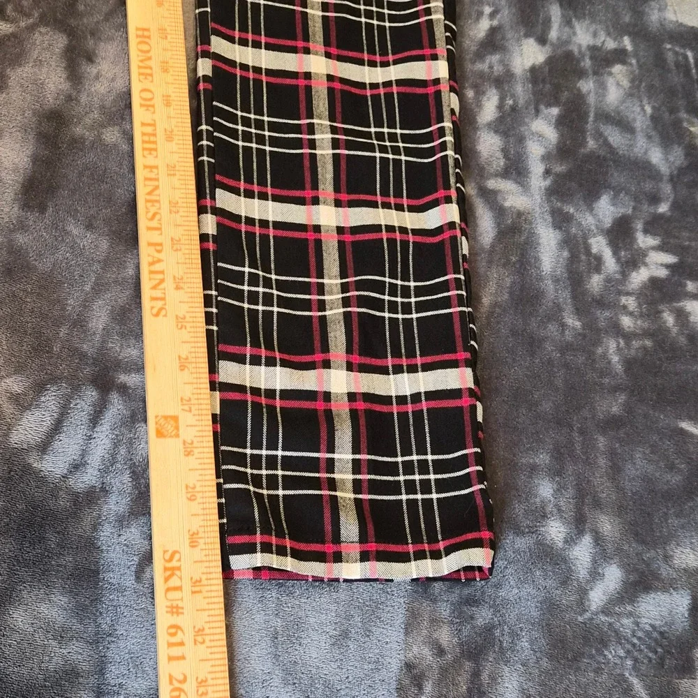 Neil Barrett Lightning Bolt Plaid Trousers Black Pink White Mens Large L/G